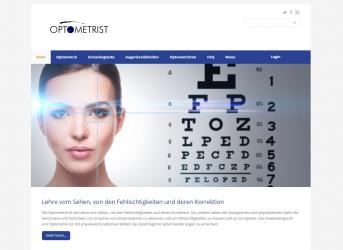 Das zeigt die Startseite von www.optometrist.de